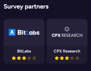 Survey providers on WeCash