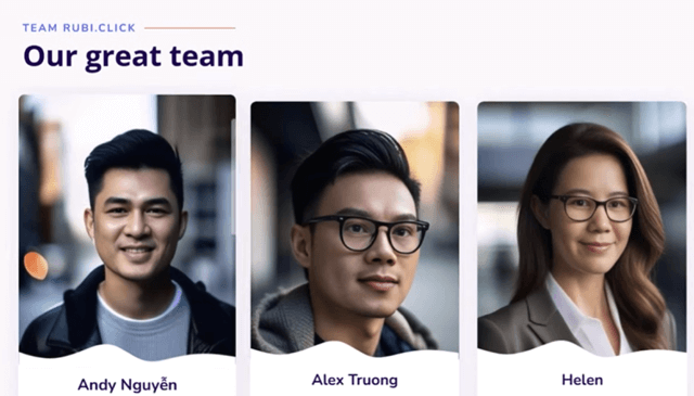 Team photos on the Rubi website