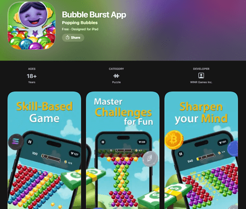Bubble Burst app for Android and iOS
