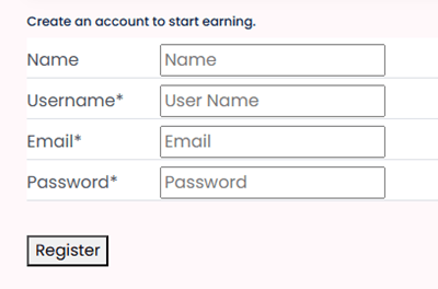 King of Coint sign-up form