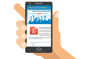 MyOpinionNow.com on a phone browser