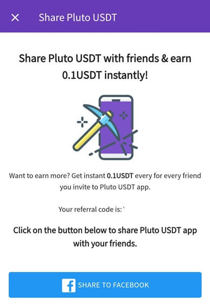 Pluto USDT Miner referral program